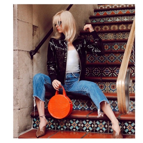 Tory Burch Black Vinyl/Patent Leather ZipUp Jacket - Picture 2 of 5